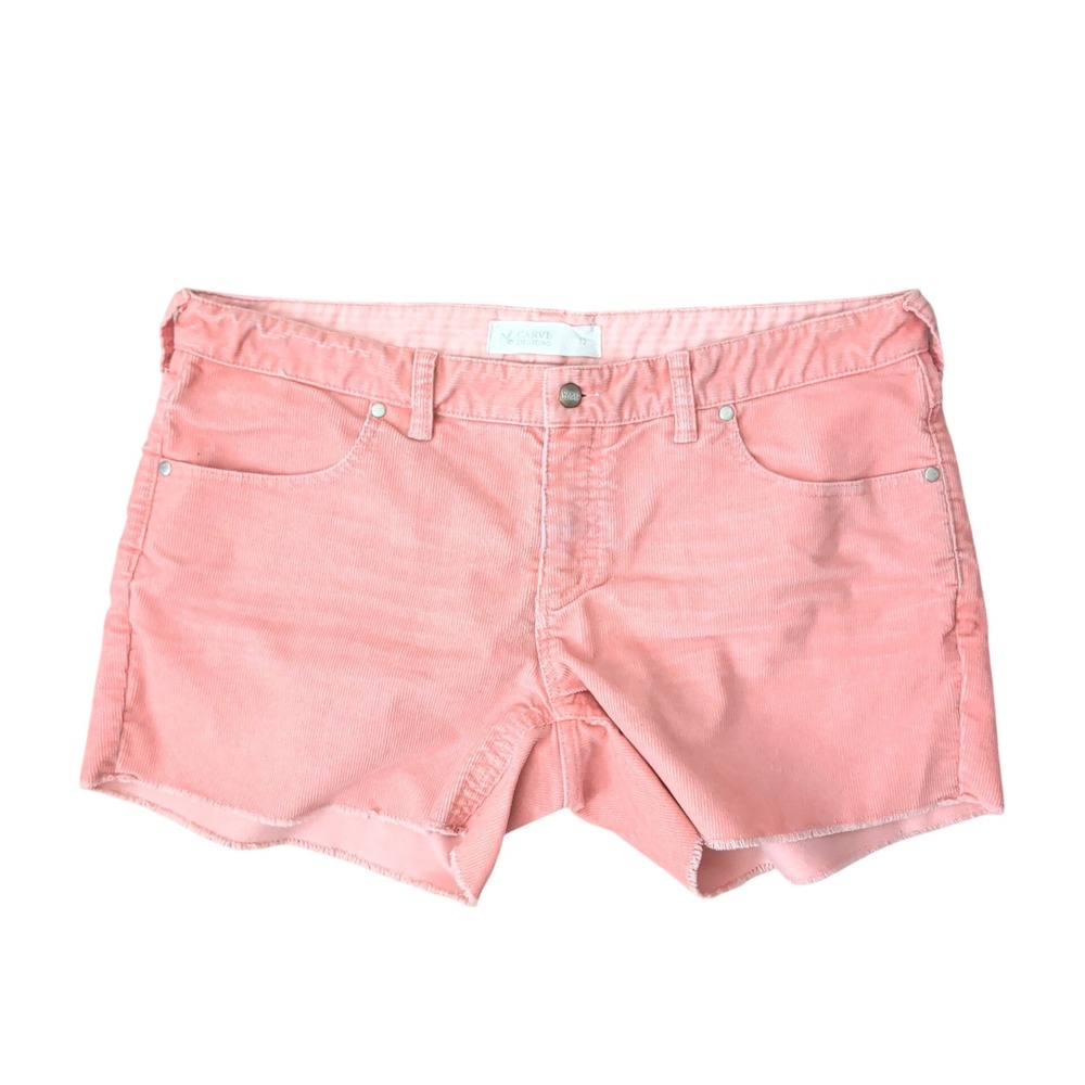 Carve Designs Salmon Pink Corduroy Raw Hem Shorts Womens Size 12 Gorpcore Cotton